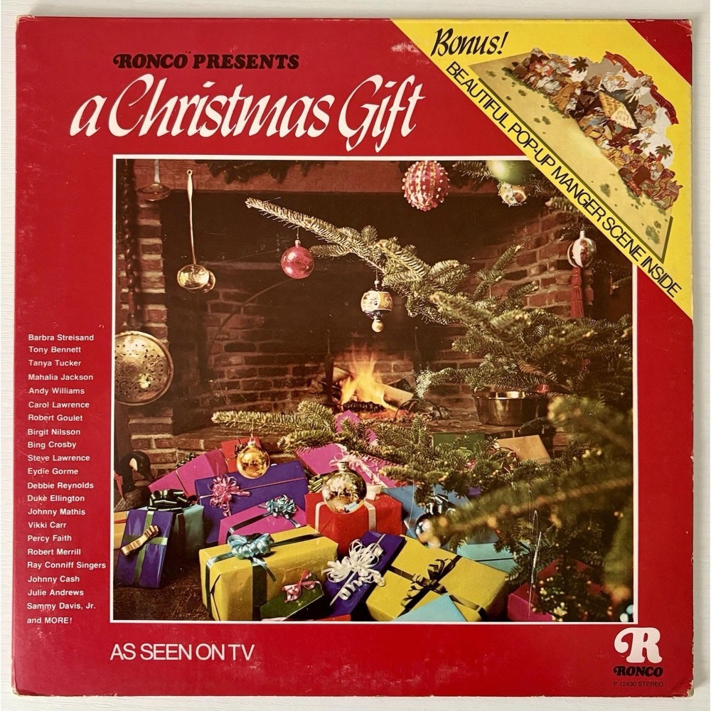Various - Ronco Presents A Christmas‎ Gift - Vinyl LP + Pop Up Manger - Cleaned